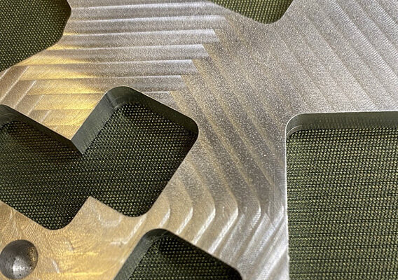 Green 3D-printed rectangular parts