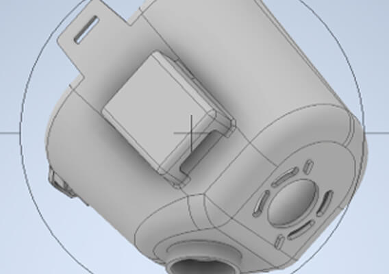 CAD rendering of a 3D-printed part